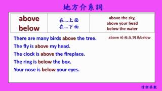 英文基礎文法 44 - 地方介系詞(Basic English Grammar - Prepositions of Place)