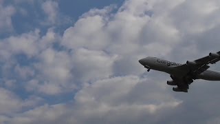 Panasonic HC-V250 Full Hd Boeing- 747-800 Take Off from East Midlands Airport 22 06.2014