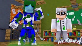 SHARKY GETS TURNED INTO A ZOMBIE POWER RANGER!! Minecraft POWER RANGERS #3 w/ Little Kelly
