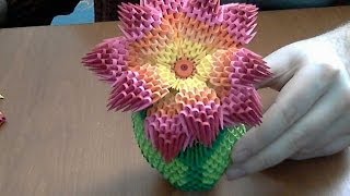 3D  origami flower tutorial (rainbow flower)