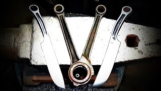 Manufacture (forging) of a knife from a crank of a motorcycle Harley Davidson