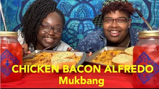CHICKEN BACON ALFREDO MUKBANG | 2020 GOALS | JAS AND DAI | LESBIAN COUPLE