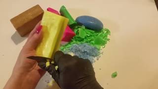 ? АСМР. Мыло. Медленно снимаю стружку. Перчатки. Нож. Триггеры. Soap Carving. Tingling. ASMR.