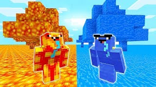 МИР ИЗ ЛАВЫ ПРОТИВ МИРА ИЗ ВОДЫ В МАЙНКРАФТ ? КАК ВЫЖИТЬ НУБУ В MINECRAFT ?