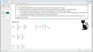 Suma de monomios. Baldor 15_15 a 21