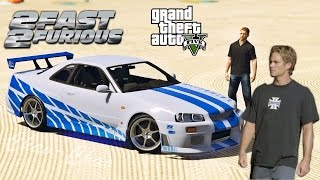 GTA 5 - Брайан О'Коннор  вернул Скайлайн! Nissan Skyline GTR R-34 (2Fast 2Fruious / Двойной Форсаж)