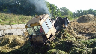 Tractor DT-75ml rammer silage (without sound) /// Трактор ДТ-75МЛ на трамбовке сенажа (без звука)