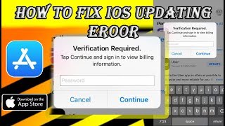 Fix Verification Required App Store Updating Error on iPhone, iPad and iPod iOS | Without jailbreak