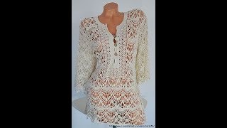 Летняя ажурная туника часть 1(схема+ образец+расчет) Summer openwork tunic part 1