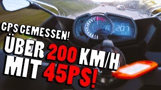 Über 200 Km/h mit 45 PS! | Kawasaki Ninja 400 Topspeed