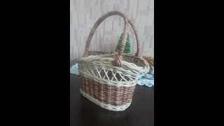 Корзинка- Бутылочница. Плетение стенок корзинки. Бумажная лоза. Часть 2. Мастер- класс.