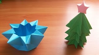 Новогодние Поделки Своим Руками Из Бумаги. Елочка и Коробочка Звезда. Christmas Tree ans Star Box