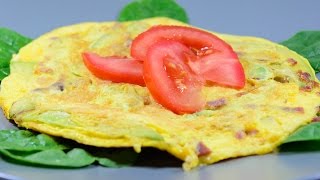 Tortilla de aguacate con jamón - Receta ligera