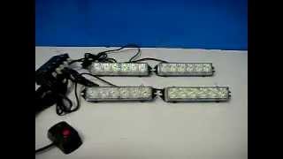 Fire Ambulance Police Vehicle 4x 6 LED Amber/White Strobe Grill LightBar