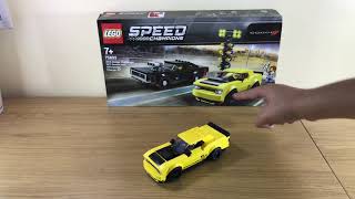 QUICK BUILD and detailed HONEST review of LEGO SPEED CHAMPIONS 2018 DODGE CHALLENGER vs 1970 CHARGER