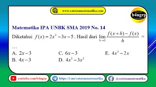 UNBK SMA 2019 Pembahasan Matematika IPA No. 14 | Limit Fungsi Aljabar | Latihan UNBK 2020