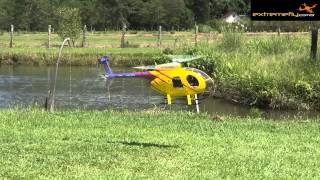 T-REX 600E DFC + Hughes 500E Fuselage + Futaba 10C - First Flight