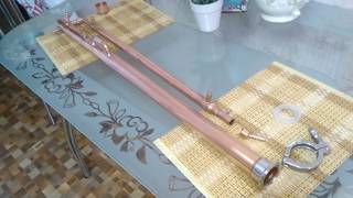 Бражная колонна, медная, на клампе.