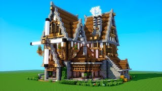 Minecraft Tutorial: How to build a BIG survival house ( Medieval Mansion ) 2018
