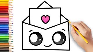 SEVİMLİ MEKTUP NASIL ÇİZİLİR? (How to Draw A Super Cute Love Eneloppe)