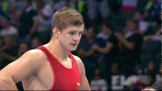1/4 GR - 98 kg: R. ASSAKALOV (UZB) df. V. LAURINAITIS (LTU) by VPO1, 3-1