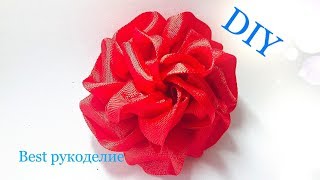Цветы канзаши из атласной ленты. Новый лепесток. МК.