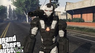 Iron Man Mod Epic Update! WAR MACHINE! - GTA 5 PC (War Machine Armor Update)