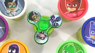 Pj Masks Play Doh Fidget Spinners Game with Catboy, Owlette & Gekko