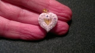 Beading4perfectionists : "Belinda's Heart" 12mm pendant heart caged beading tutorial