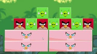 Angry Birds Kick Piggies - ALL SQUARE BIRDS AND PIGGIES GOT KICKED BY RECTANGLE STELLA!!
