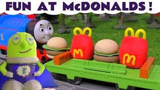 Funny Funlings have fun at McDonalds Drive Thru with Play Doh pretend play food TT4U