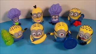 2013 DESPICABLE ME 2 SET OF 8 McDONALD'S HAPPY MEAL TOY'S VIDEO REVIEW
