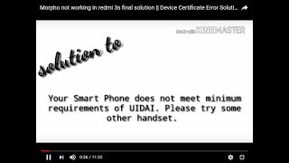Morpho not working in redmi 3s final solution || Device Certificate Error Solution
