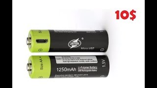 ? Новый вид аккумуляторов: Li-Pol AA, Znter 1.5v, 1250mAh / НОВИНКИ ?