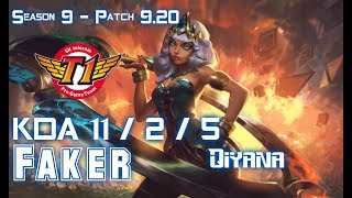 SKT T1 Faker QIYANA vs KATARINA Mid - Patch 9.20 EUW Ranked