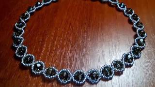 Колье из бисера и бусин. Мастер-класс для начинающих. Necklace from beads. Master class