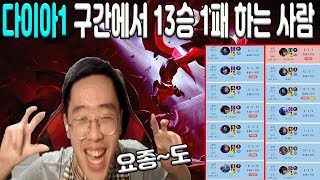 다이아1 구간에서 13승 1패하는 사람