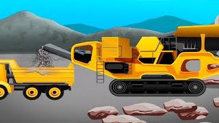 Видео для детей про машинки - Строим дорогу. Мультфильмы про рабочие машины.