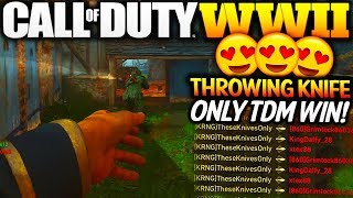 COD WW2 - "THROWING KNIFE ONLY TEAM DEATHMATCH WIN!" - Team Challenge #3! (COD Throwing Knife Only)