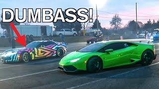 COCKY Corvette Gets DESTROYED By A Stock Lamborghini LOL!