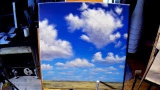 How to Paint Simple Clouds - Free Acrylic Painting Lesson In Real Time