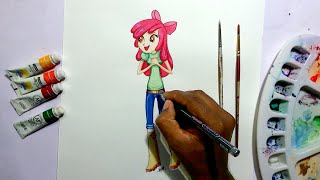 How to draw my little pony equestria girls-Apple Bloom