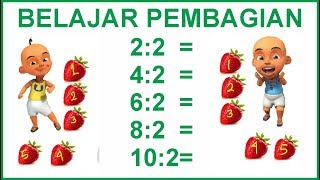 Belajar pembagian bersama upin dan ipin  - bilangan dibagi dengan dua bagian 1