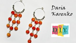 DIY Серьги кольца из бусин своими руками. Мастер класс \ Ear-rings of beads