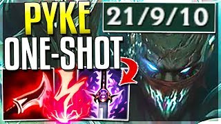 FULL DMG PYKE MID IS LEGIT BROKEN! ONE-SHOT BUILD! Pyke Gameplay Mid - League of Legends