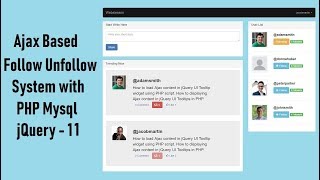 Ajax Based Follow Unfollow System with PHP Mysql jquery - 11