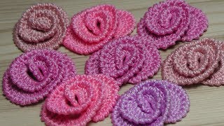 Как связать маленькие РОЗОЧКИ - урок вязания крючком - crochet flower roses