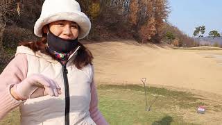 꽃중년 겨울 골프 예쁘게 즐기기 버디챤스는 드라이버 장타력에서 나온다.대영힐스cc 력코스 골프옥션 초대 라운드/골프 브이로그 샤로테