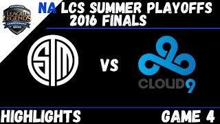 TSM vs C9 Game 4 highlights NA LCS Summer Playoffs Finals 2016 Team Solo Mid vs Cloud 9