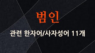 범인에 관한 한자어/사자성어 11개